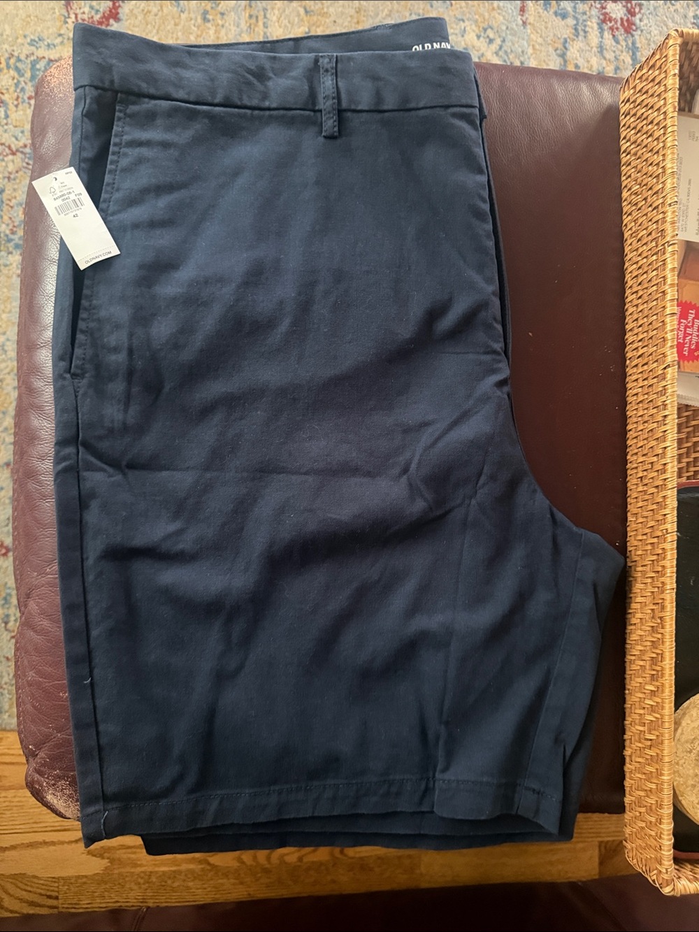 Old Navy Men's Dark Navy Flat-Front Chino Shorts